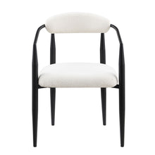 Load image into Gallery viewer, Dining Chairs (Set of 2), Mid-Century Modern Dining Chairs, Kitchen Dining Room Chairs, Round Boucle Backrest Sherpa Dining Chair With Metal Legs
