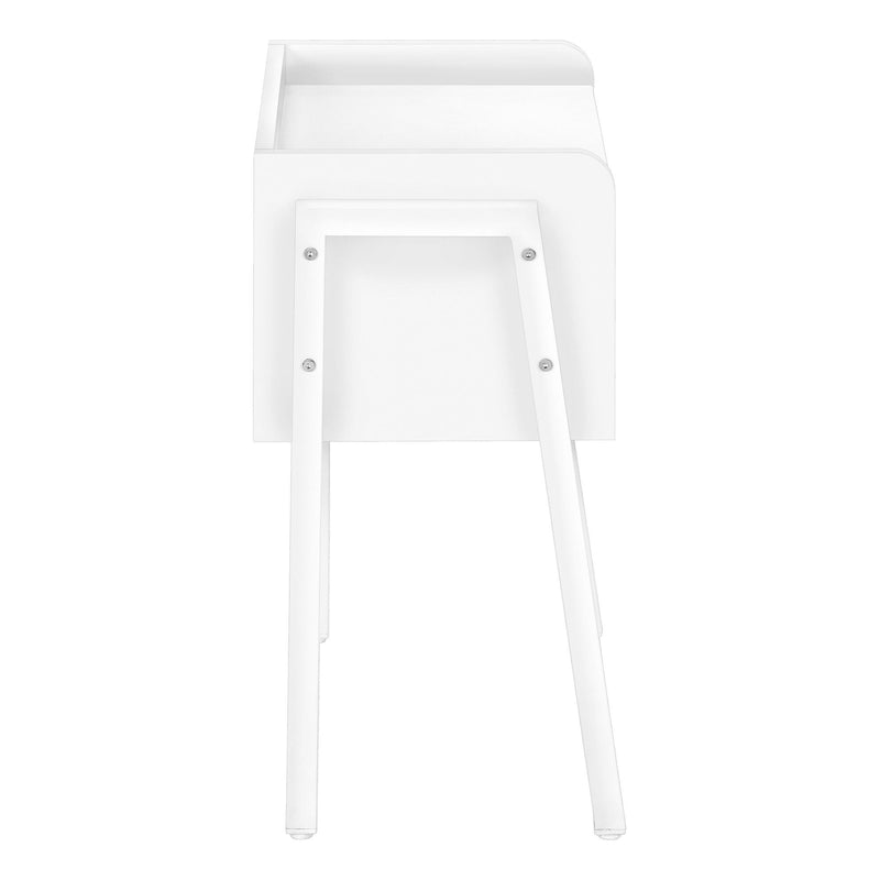 Rectangular Accent Table With White Metal Legs - White