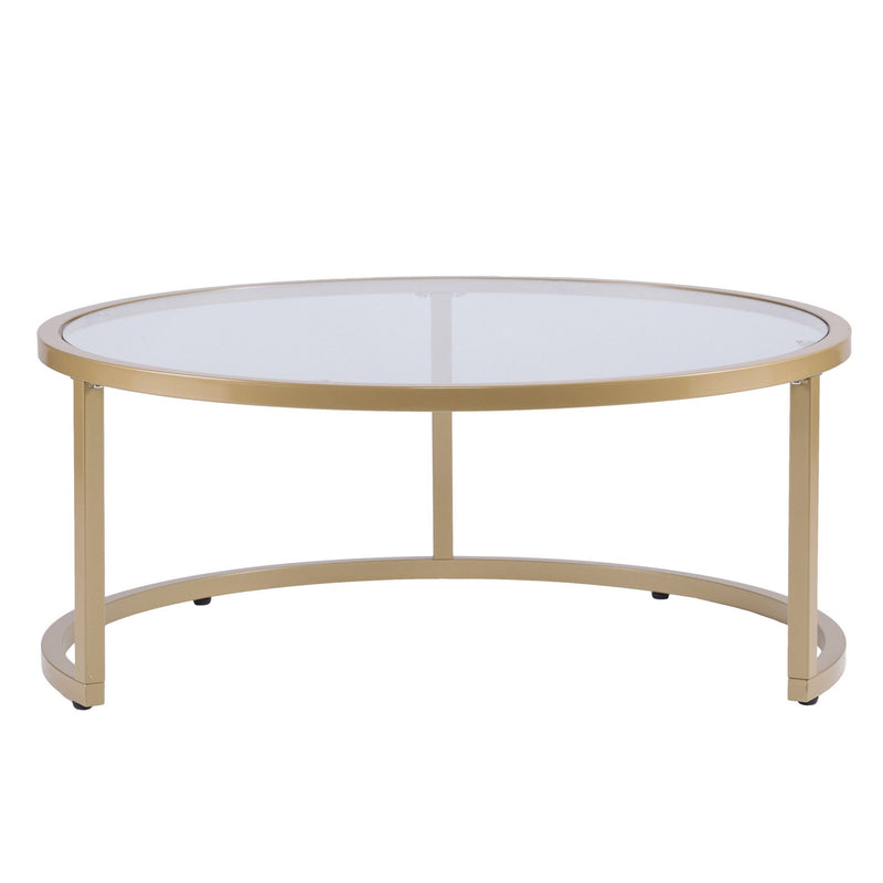 Glass Round Nested Coffee Tables (Set of 2) - Gold