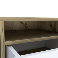 Load image into Gallery viewer, 20" Two Drawer Faux Wood Nightstand - White / Light Brown
