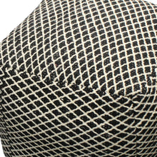 Load image into Gallery viewer, Wool Cube Geometric Pouf Ottoman - Black And Ivory
