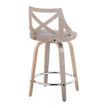 Load image into Gallery viewer, Charlotte - Farmhouse Fixed Height Counter Stool &amp; Swivel With Round Footrest (Set of 2)
