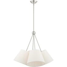 Load image into Gallery viewer, 26" Four Light Dimmable Chandelier With Shades - Nickel
