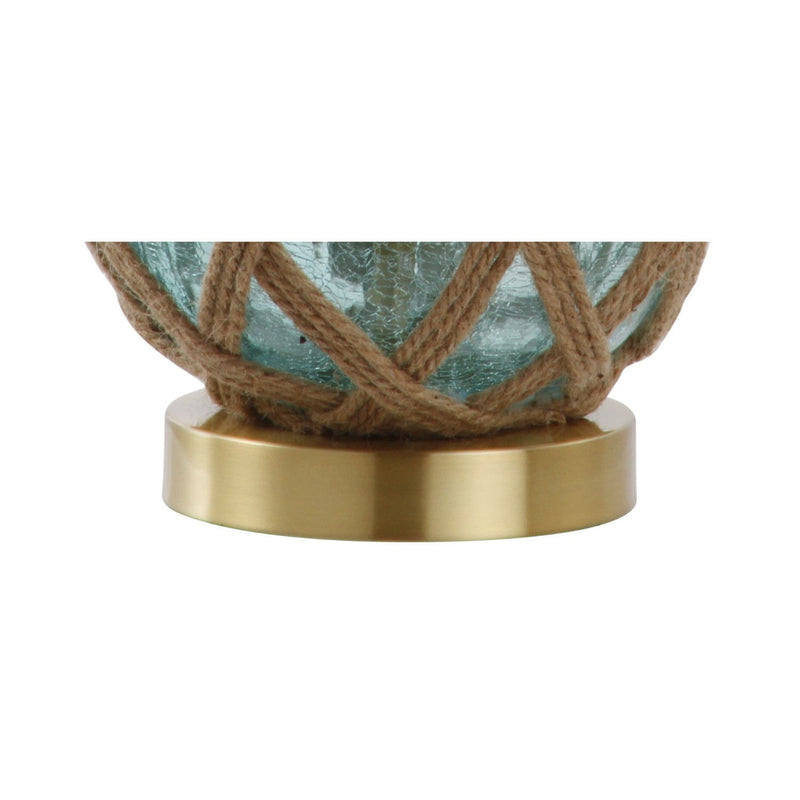22" Novelty Table Lamp LED With Drum Shade - Aqua