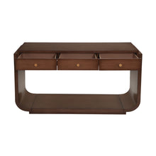 Load image into Gallery viewer, Console Table With 3 Drawers, Display Shelf, Curved Legs - Walnut
