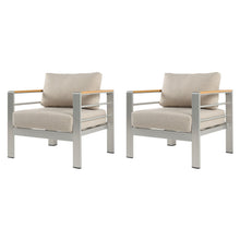 Load image into Gallery viewer, Cora - Outdoor Aluminum Club Chair Set Frame With Cushion Durable And Stylish Seating For Patio - Beige / Natural / Silver
