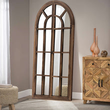 Load image into Gallery viewer, 71" Solid Wood Arch Framed Full Length Mirror - Brown
