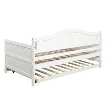 Load image into Gallery viewer, Twin Wooden Daybed with Trundle Bed, Sofa Bed for Bedroom Living Room,White
