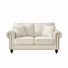 Load image into Gallery viewer, 2 Seater Sofa With Rolled Arms, Tufted Upholstered Couch
