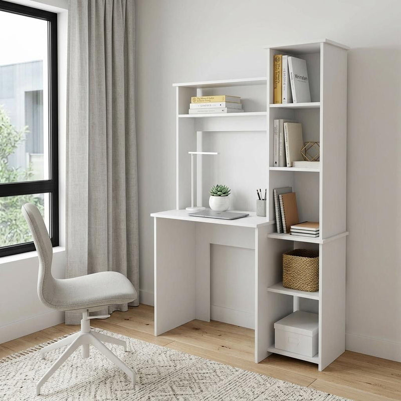 2 Piece Set Writing Desk And Bookshelf - White