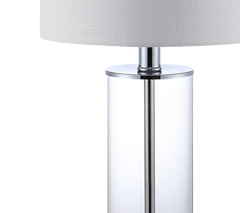 USB Table Lamps With Drum Shades (Set of 2) - Silver