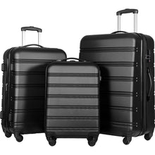 Load image into Gallery viewer, 3 Piece Luggage Set Hardside Spinner Suitcase With Tsa Lock 20" 24" 28" Available - Black
