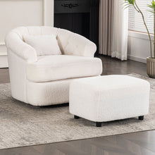 Load image into Gallery viewer, Swivel Chair With Ottoman, Modern Luxury Velvet Swivel Accent Chair, Comfy Round Armchair, Single Sofa Armchair With Lounge Seat For Bedroom / Office / Reading Spaces
