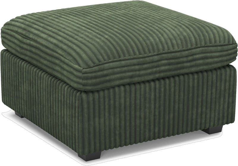 30" Corduroy Storage Ottoman - Green / Black