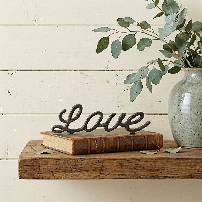 Love Hand Painted Tabletop Sculpture - Black