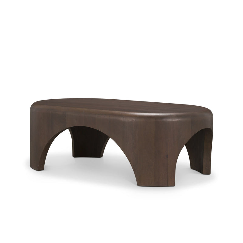 Oval Coffee Table - Brown / Gray