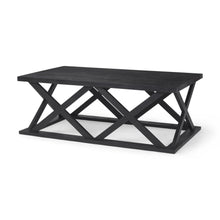 Load image into Gallery viewer, 48" Solid Wood Geo Frame Coffee Table - Black
