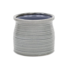Load image into Gallery viewer, Striped Round Pot Planter (487408) - Gray
