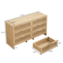 Load image into Gallery viewer, Modern Arc Shaped Corner Rattan Cabinet With 6 Drawers

