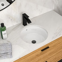 Load image into Gallery viewer, Ceramic Round Undermount Bathroom Sink With Overflow, European Style - White
