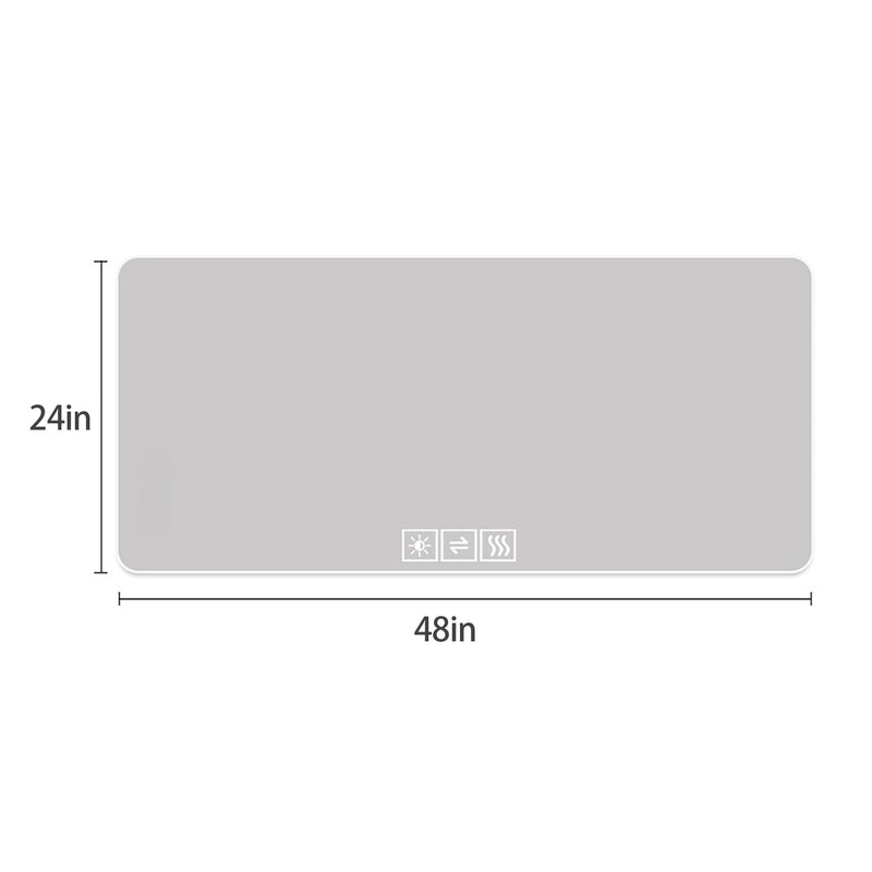48'' Round Lighted Frameless Bathroom Vanity Mirror - Silver