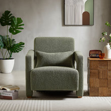 Load image into Gallery viewer, Sleek Right Angle Armrests, Ergonomic Lumbar Support, Square Wooden Block Legs, Inclined Seat For Comfort, Artistic Statement Piece For Living Room, Bedroom And Study
