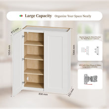 Load image into Gallery viewer, Shaker Wall Cabinet With Soft Close Hinges, Adjustable Shelves, Double Door
