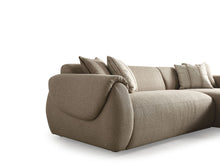 Load image into Gallery viewer, Boucle L Shaped Two Piece Sofa Chaise Sectional With Toss Pillows - Taupe
