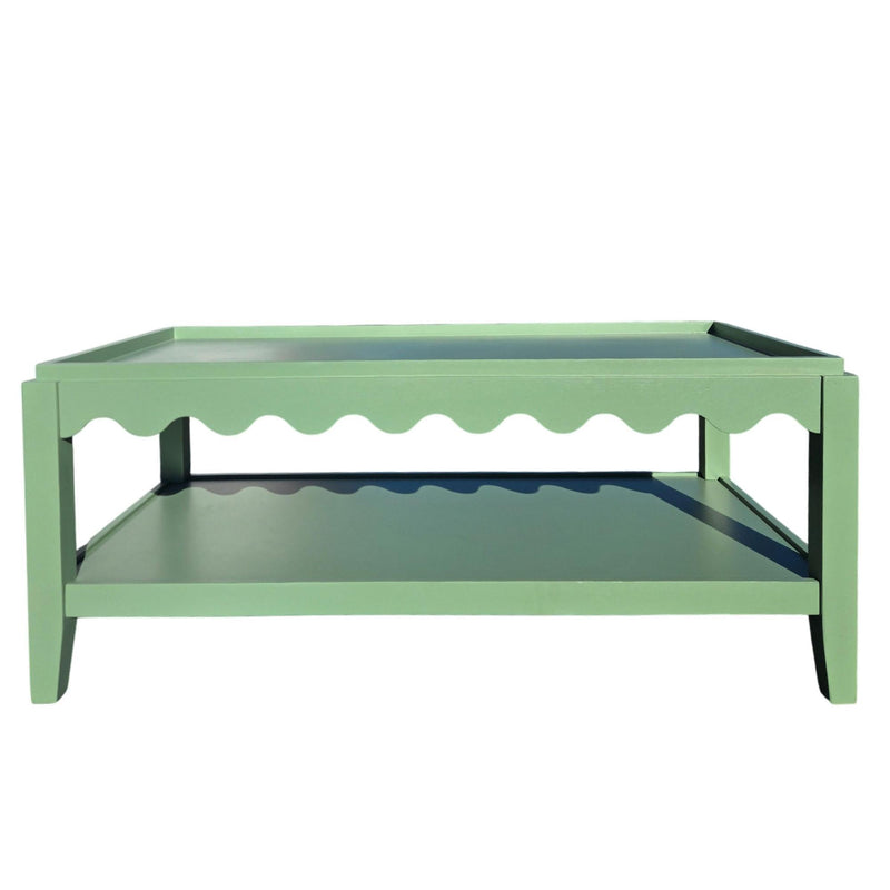 Light Solid Wood Coffee Table - Green