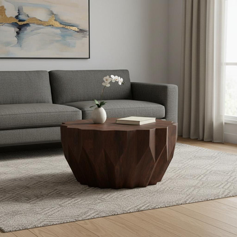 Solid Wood Free Form Solid Wood Coffee Table - Walnut