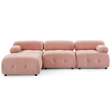 Load image into Gallery viewer, Modular Sectional Sofa, Button Tufted Designed and DIY Combination,L Shaped Couch with Reversible Ottoman, Pink Velvet
