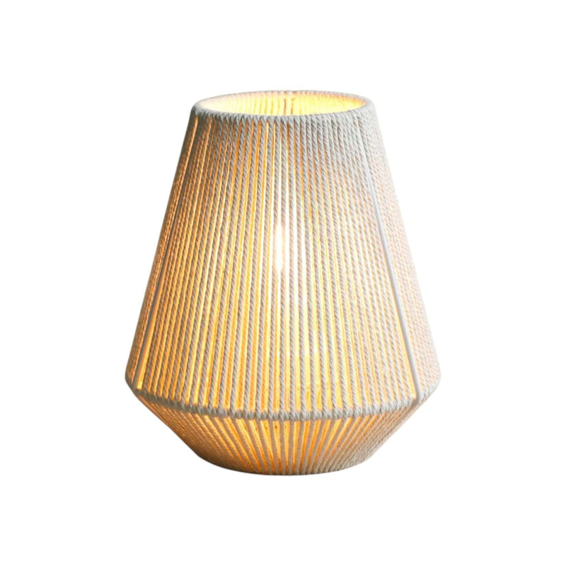 7" Battery Operated Geometric String Shade Desk Lamp - Beige
