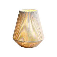 Load image into Gallery viewer, 7" Battery Operated Geometric String Shade Desk Lamp - Beige
