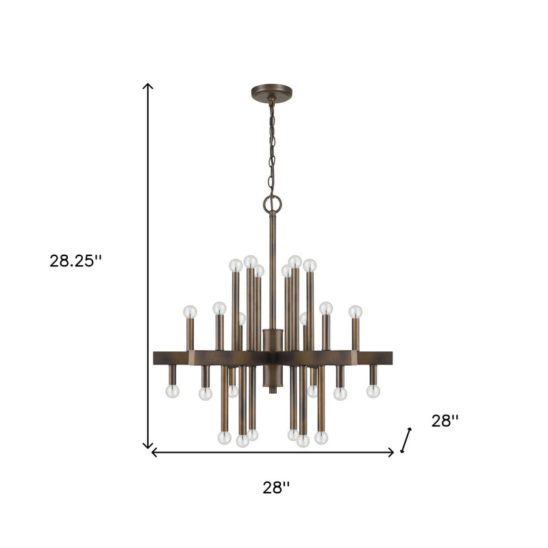 Candle Style Multi Light Metal Dimmable Chandelier - Brown
