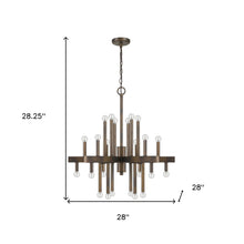 Load image into Gallery viewer, Candle Style Multi Light Metal Dimmable Chandelier - Brown
