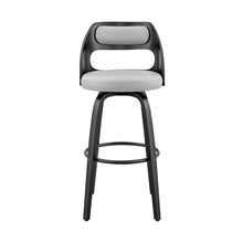 Load image into Gallery viewer, 37" Faux Leather Swivel Counter Height Bar Chair - Gray / Black

