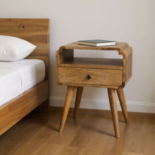 Load image into Gallery viewer, 22" Light Solid Wood One Drawer Nightstand - Brown
