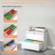 Load image into Gallery viewer, Lateral File Cabinet 2 Drawer, Locking File Cabinet With Anti Tip Interlock, Heavy Duty Storage For Letter / Legal / A4 Files - White

