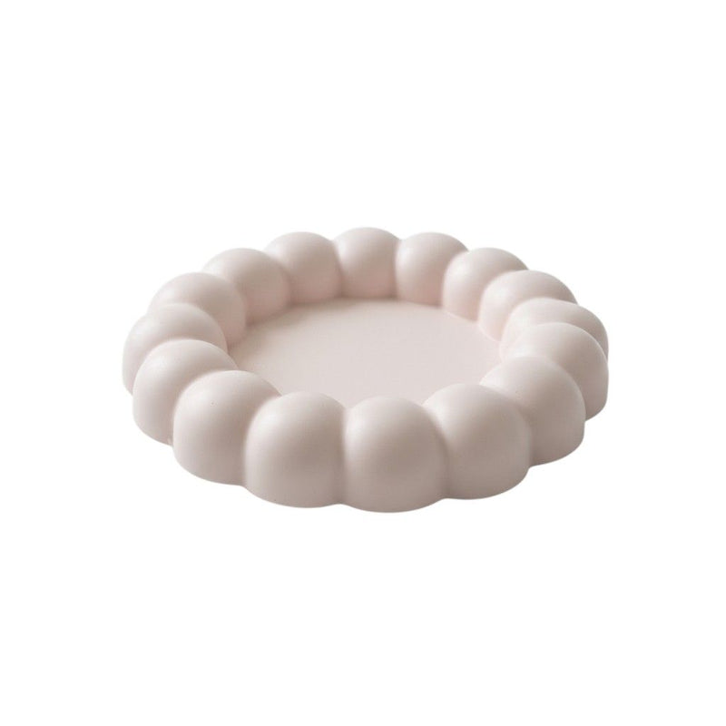 5" Resin Handmade Round Trinket Tray - Pale Pink