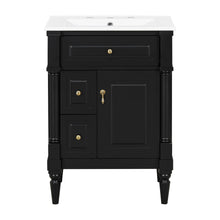 Load image into Gallery viewer, Freestanding Bathroom Vanity With Sink, Adjustable Shelf &amp; Flip Drawer
