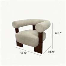 Load image into Gallery viewer, C - Shaped Chunky Arm Accent Chair - Beige / Brown
