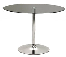 Load image into Gallery viewer, 42" Glass And Metal Pedestal Base Round Top Dining Table - Clear
