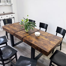 Load image into Gallery viewer, Extendable Dining Room Table For 6 8 10, Modern Farmhouse Wooden Kitchen Expanding Table, Long Large Expandable Dining Room Conference Table - Deep Rustic Brown
