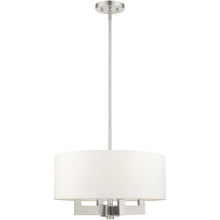 Load image into Gallery viewer, 19'' Four Light Dimmable Chandelier With Shades - Nickel
