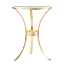 Load image into Gallery viewer, Marble And Iron Round End Table - Gold

