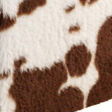 Load image into Gallery viewer, Plastic Cow Print Storage Ottoman - White / Brown

