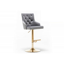 Load image into Gallery viewer, Adjustable Swivel Bar Stool With Nailhead Trim (Set of 2)
