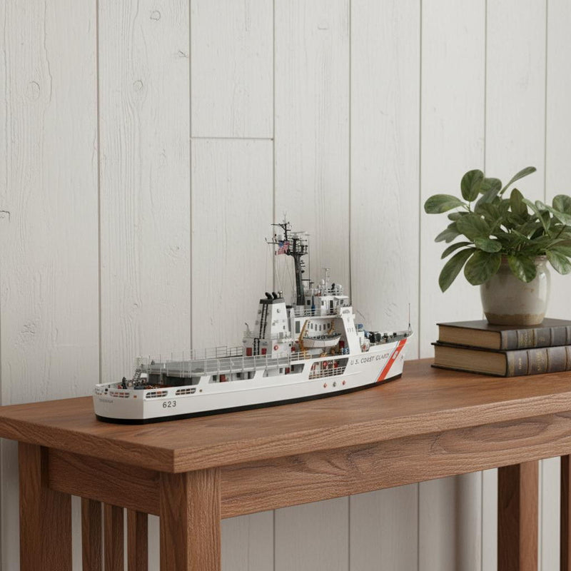 Hand Painted Model Boat (624405) - White