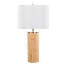 Load image into Gallery viewer, Cylinder - Ash Contemporary Table Lamp - Ash / Antique Brass / White
