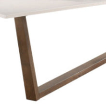 Load image into Gallery viewer, Faux Marble Solid Wood Trestle Base Dining Table - White / Brown
